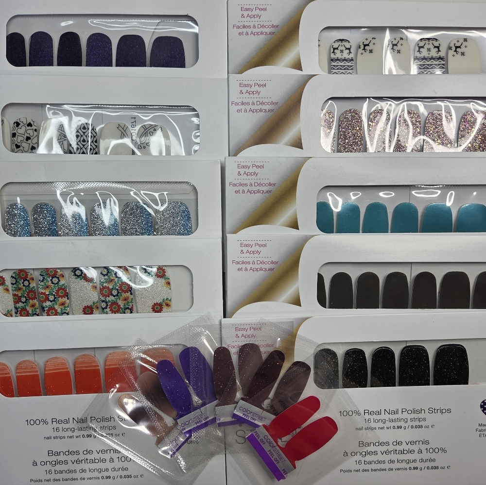 Grab Bag # 27: Color Street Press-On Nails - Purple, Black, Blue, Red, White